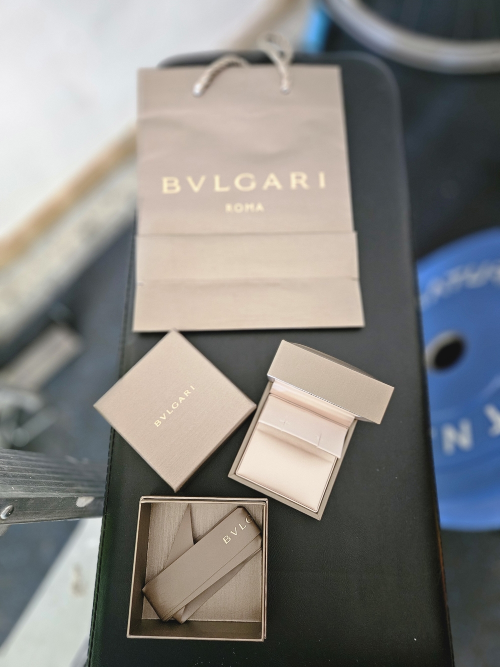 Bulgari Jewelry (Earings) Gift Box Set in Taupe